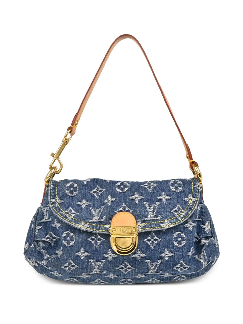 Louis Vuitton Pre-Owned 2005 モノグラム プリーティ デニムハンドバッグ ミニ - ブルー Louis Vuitton Pre-Owned 2005 モノグラム プリーティ デニムハンドバッグ ミニ - ブルー