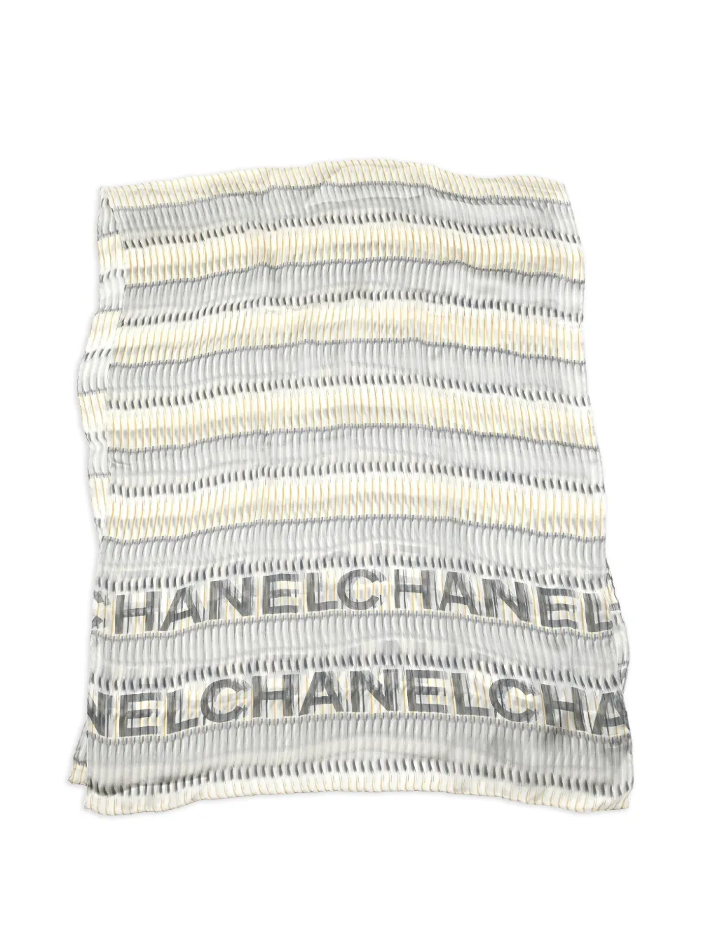 CHANEL Pre-Owned 1990-2000s ストライプ スカーフ - ホワイト CHANEL Pre-Owned 1990-2000s ストライプ スカーフ - ホワイト