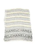 CHANEL Pre-Owned 1990-2000s striped scarf - White