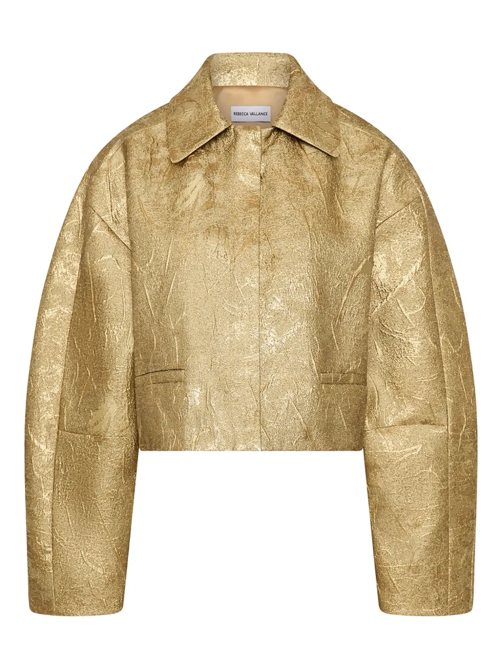 Rebecca Vallance Solana Metallic-effect Jacket In Gold