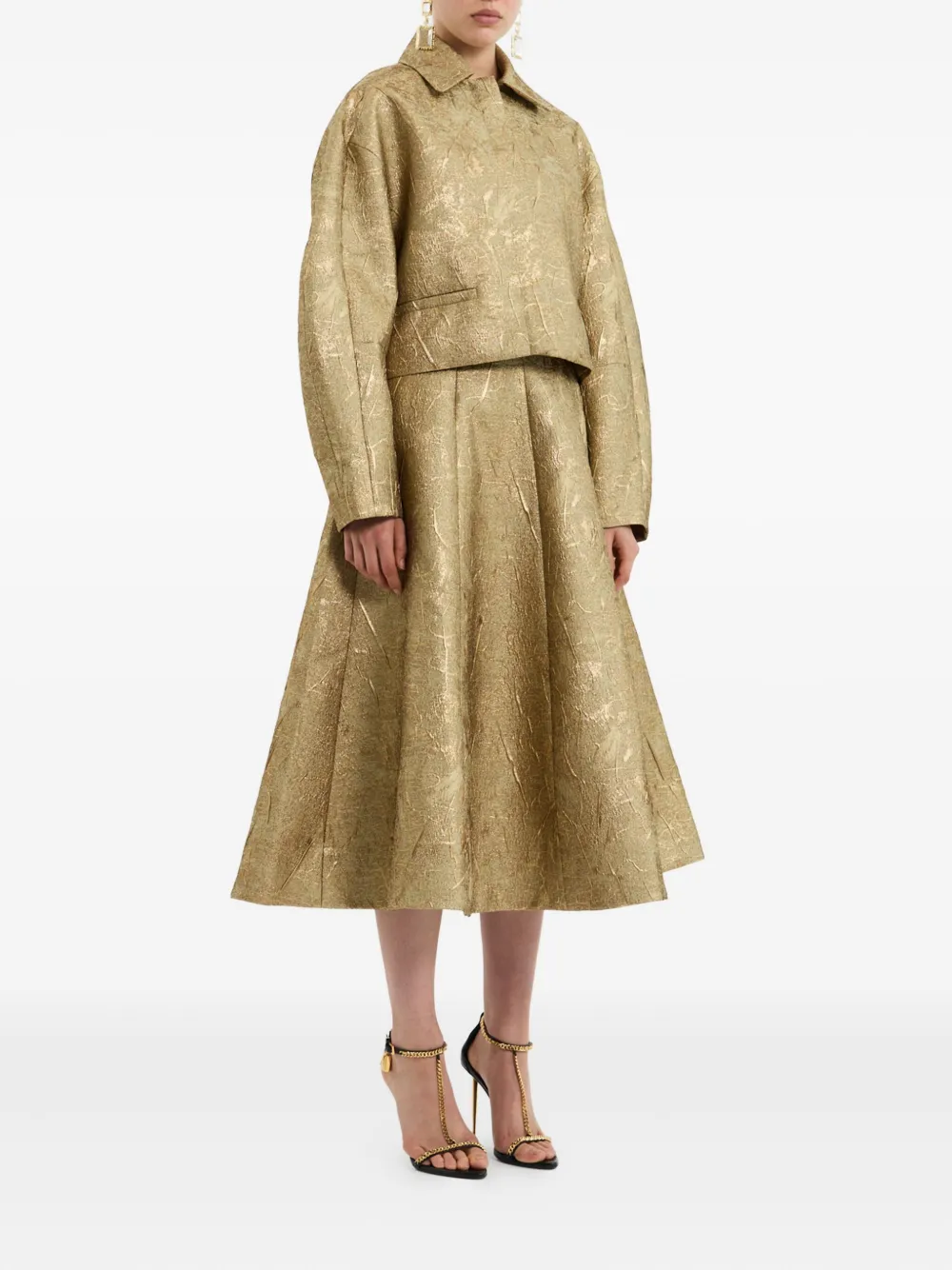 Rebecca Vallance Solana Metallic-effect Jacket In Gold