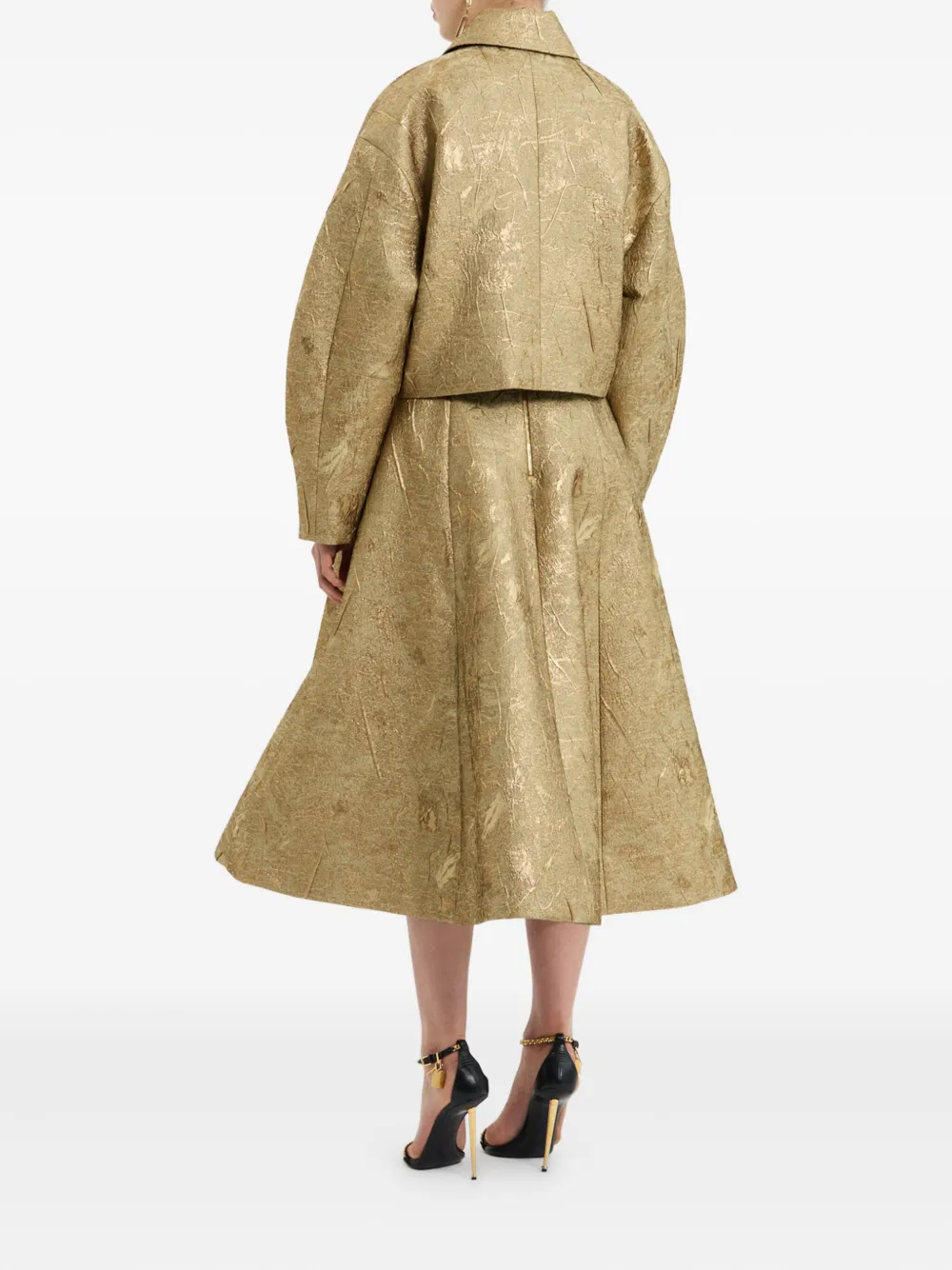 Rebecca Vallance Solana Metallic-effect Jacket In Gold