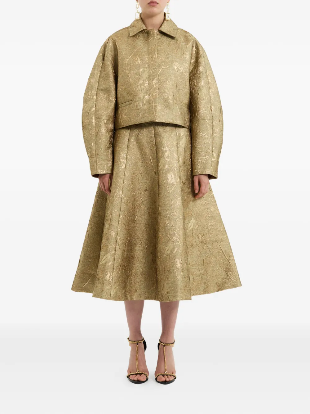 Rebecca Vallance Solana Metallic-effect Jacket In Gold