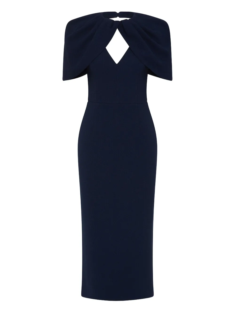 Rebecca Vallance petal-sleeve draped midi dress | Blue | Image 1