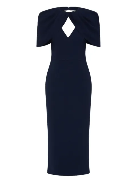 Rebecca Vallance vestido midi con mangas de pétalos