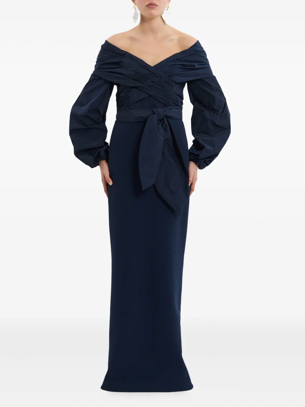Rebecca Vallance off-shoulder bow gown - Blauw