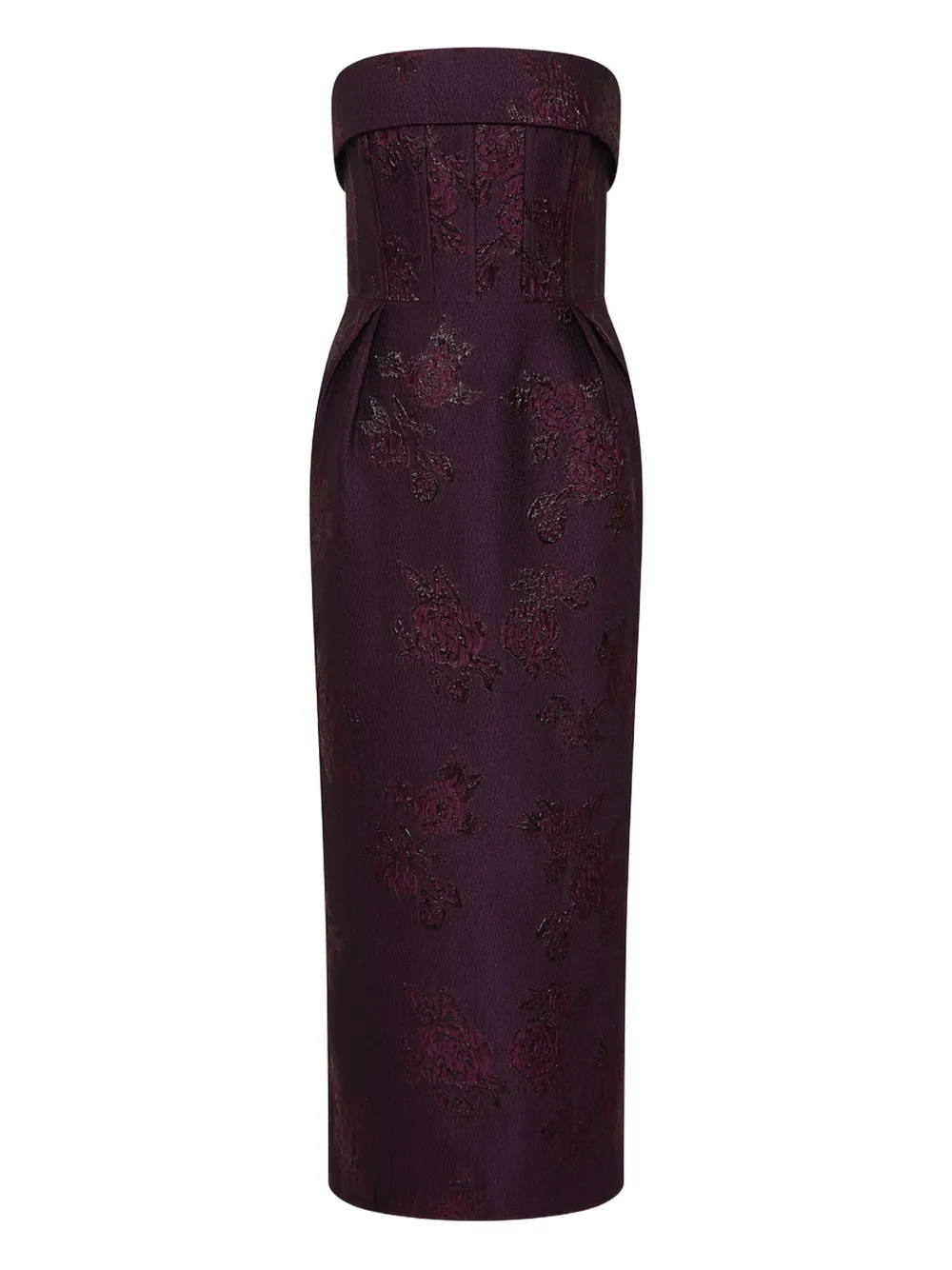 Rebecca Vallance strapless floral-brocade midi dress | Purple | Image 1