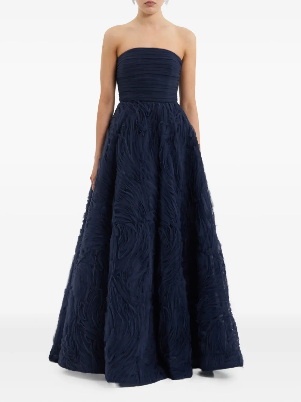 Rebecca Vallance Willow strapless avondjurk met ruches - Blauw