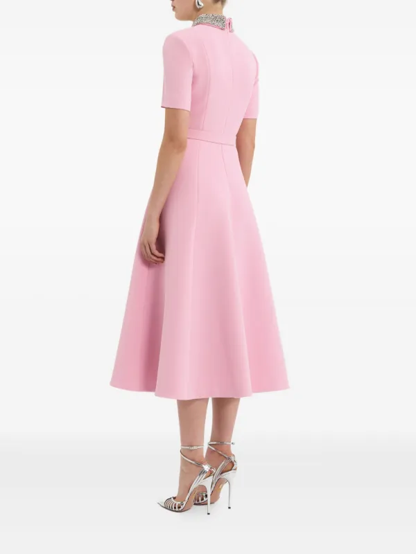 strapless open back dress Rebecca Vallance Monroe Midi Dress, Pink – Plus One Dress Hire