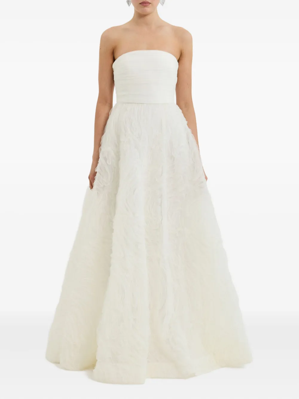 Rebecca Vallance Willow strapless bruidsjurk met textuur - Wit