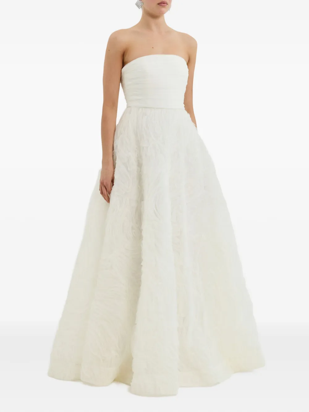 Rebecca Vallance Willow Strapless Textured Bridal Gown In White