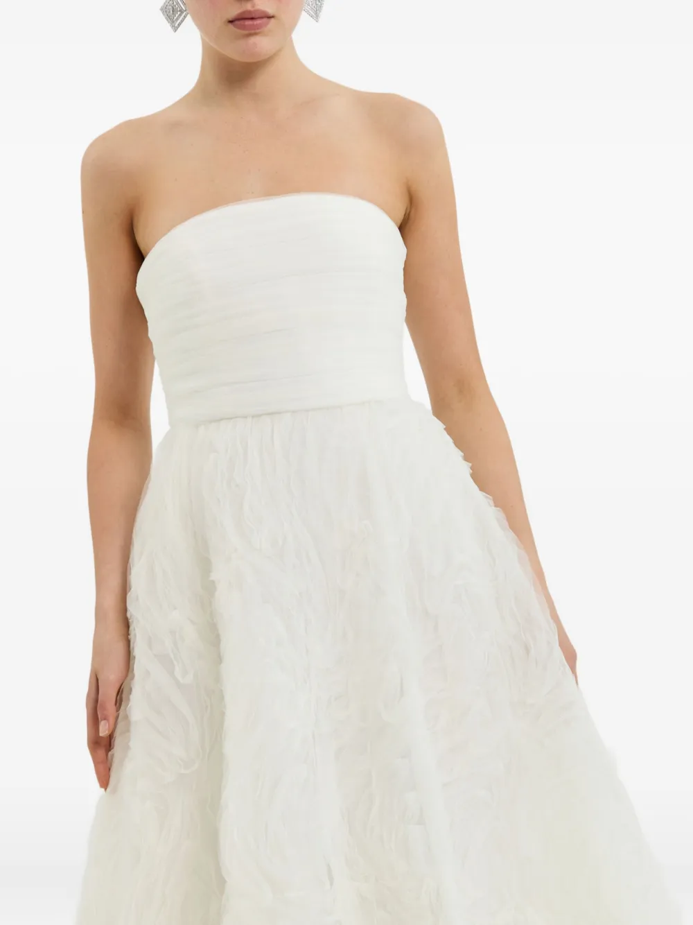 Rebecca Vallance Willow Strapless Textured Bridal Gown In White