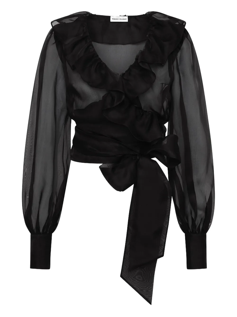 Rebecca Vallance ruffled wrap top | Black | Image 1