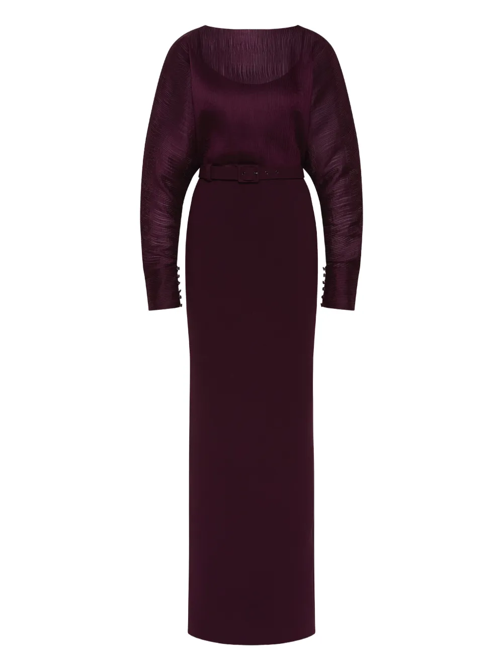 Rebecca Vallance Syrah pleated belted gown | Purple | Image 1
