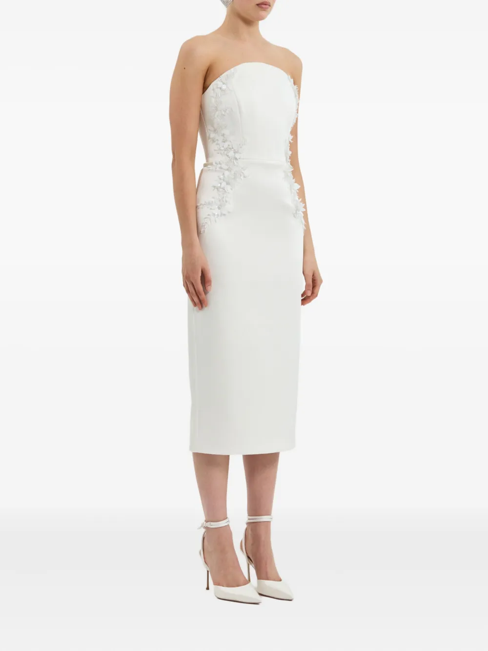 Rebecca Vallance Xanthe Midi Dress In White
