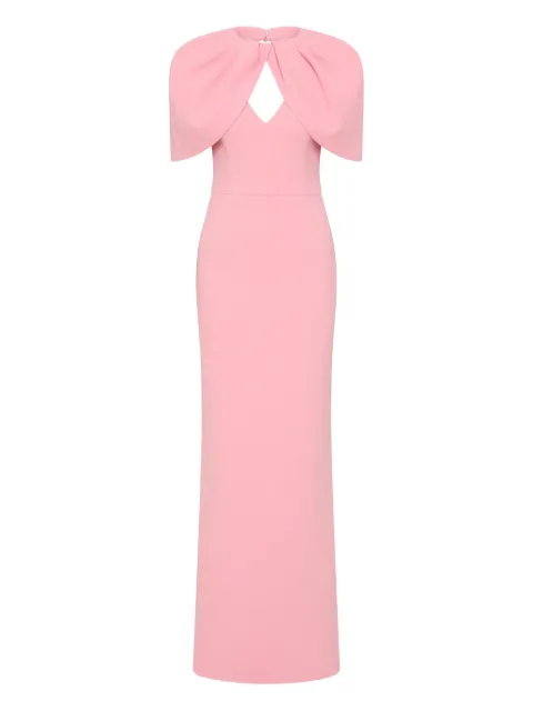 Rebecca Vallance Xena petal-sleeve keyhole gown