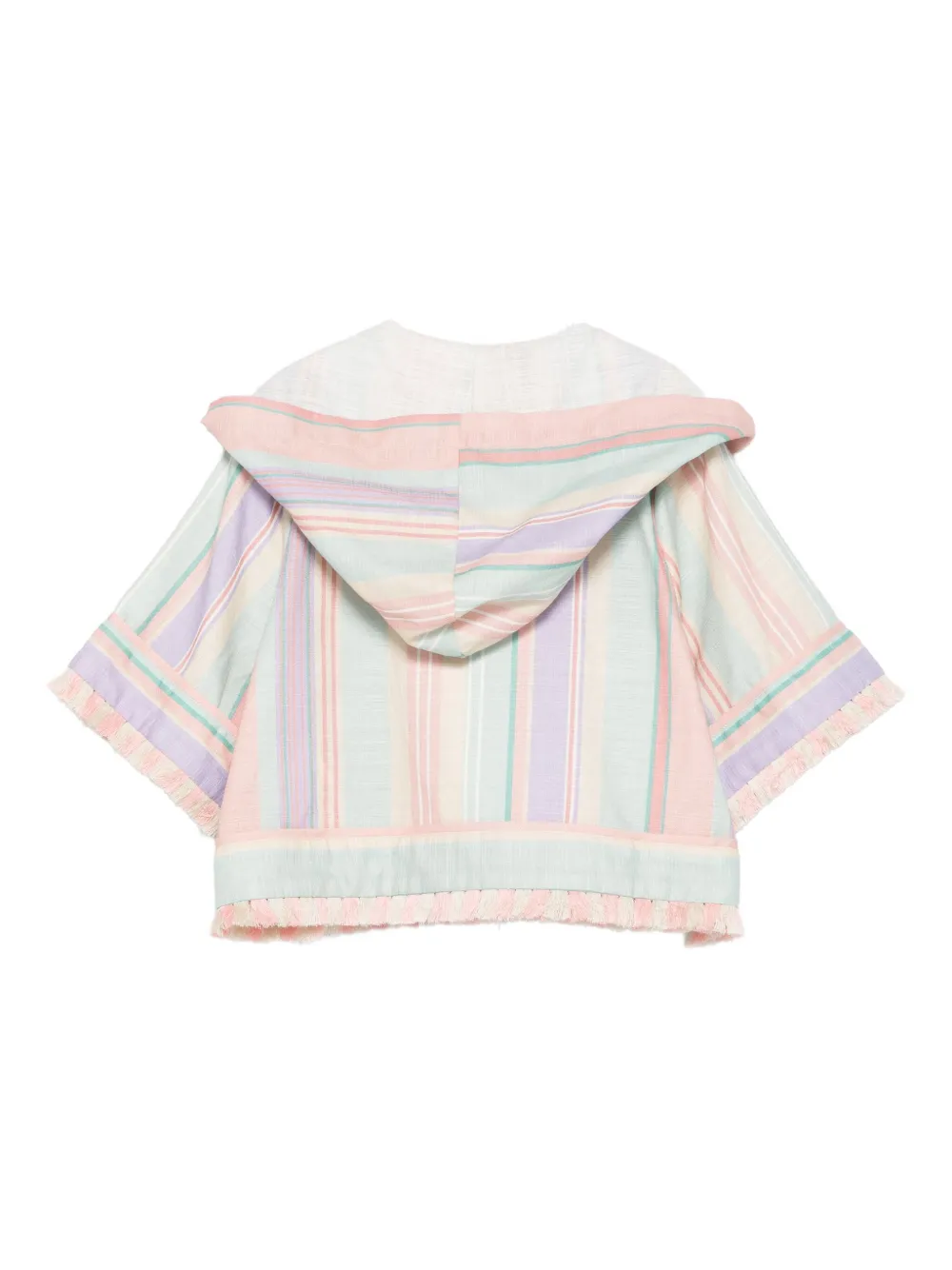 ZIMMERMANN Kids Gestreepte hoodie met franje Roze