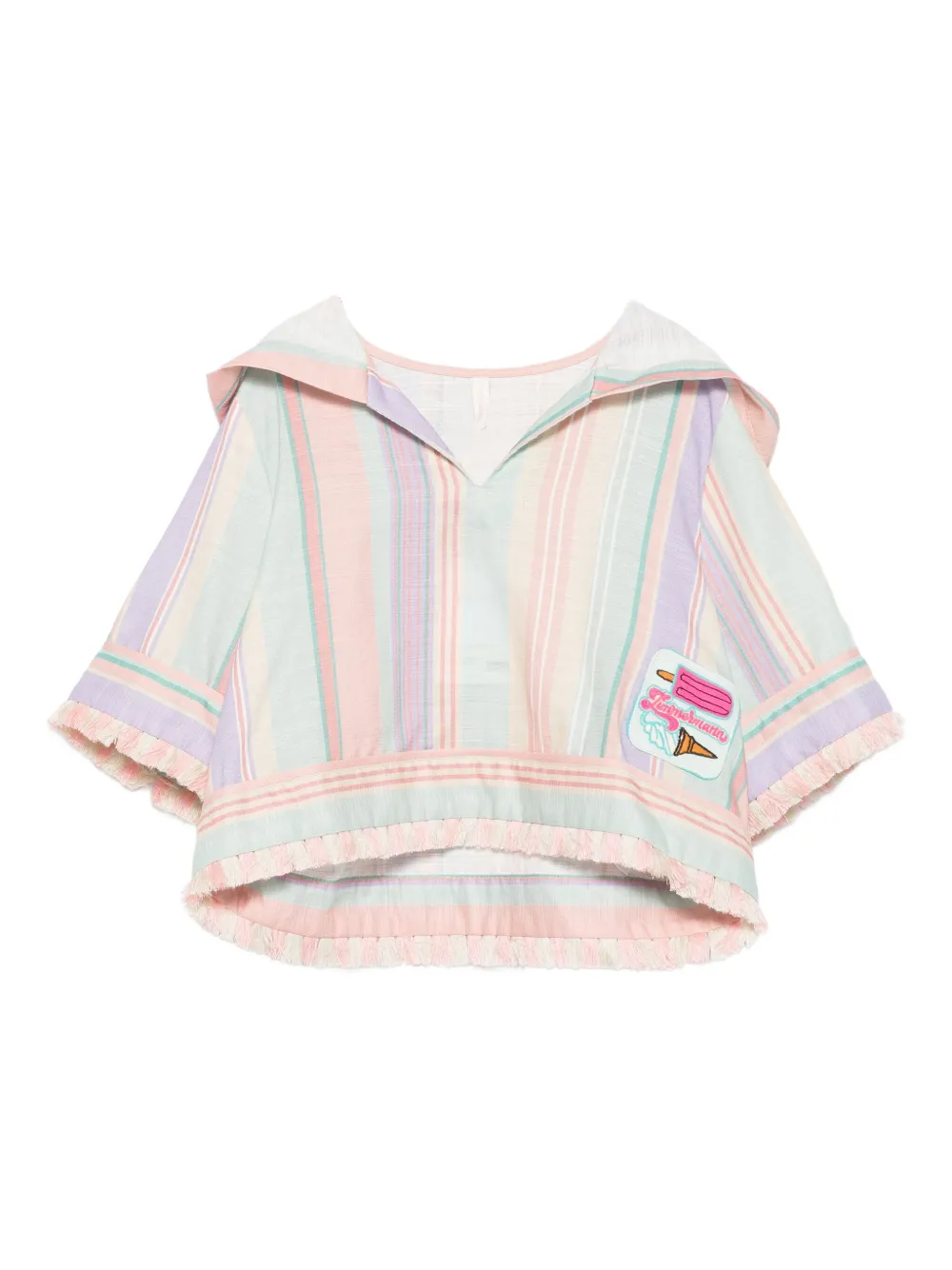 ZIMMER N Kids Gestreepte hoodie met franje Roze