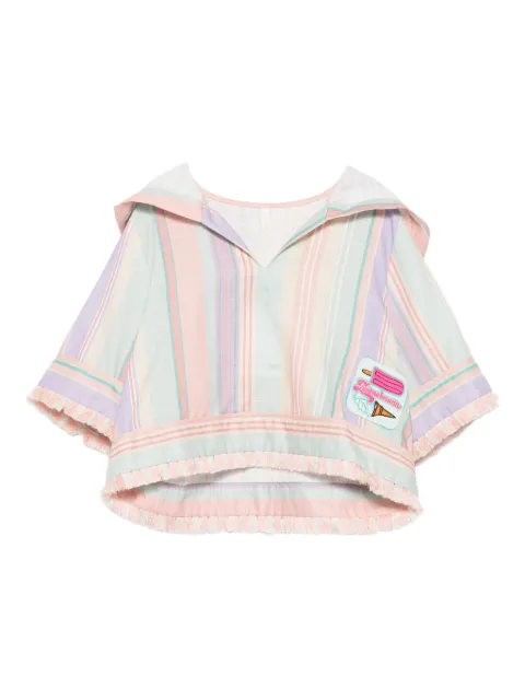ZIMMERMANN Kids striped fringed hoodie