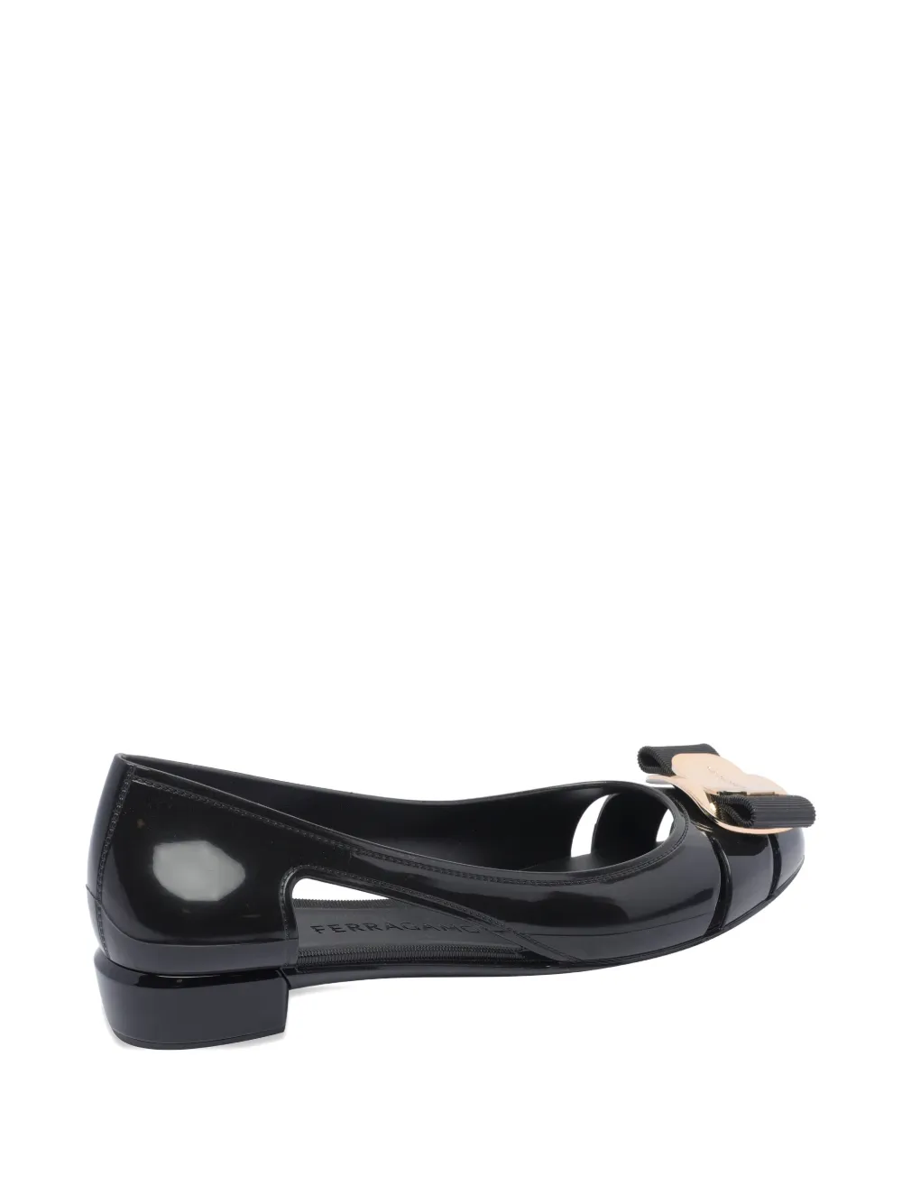 Ferragamo 30mm leather ballet flats Black
