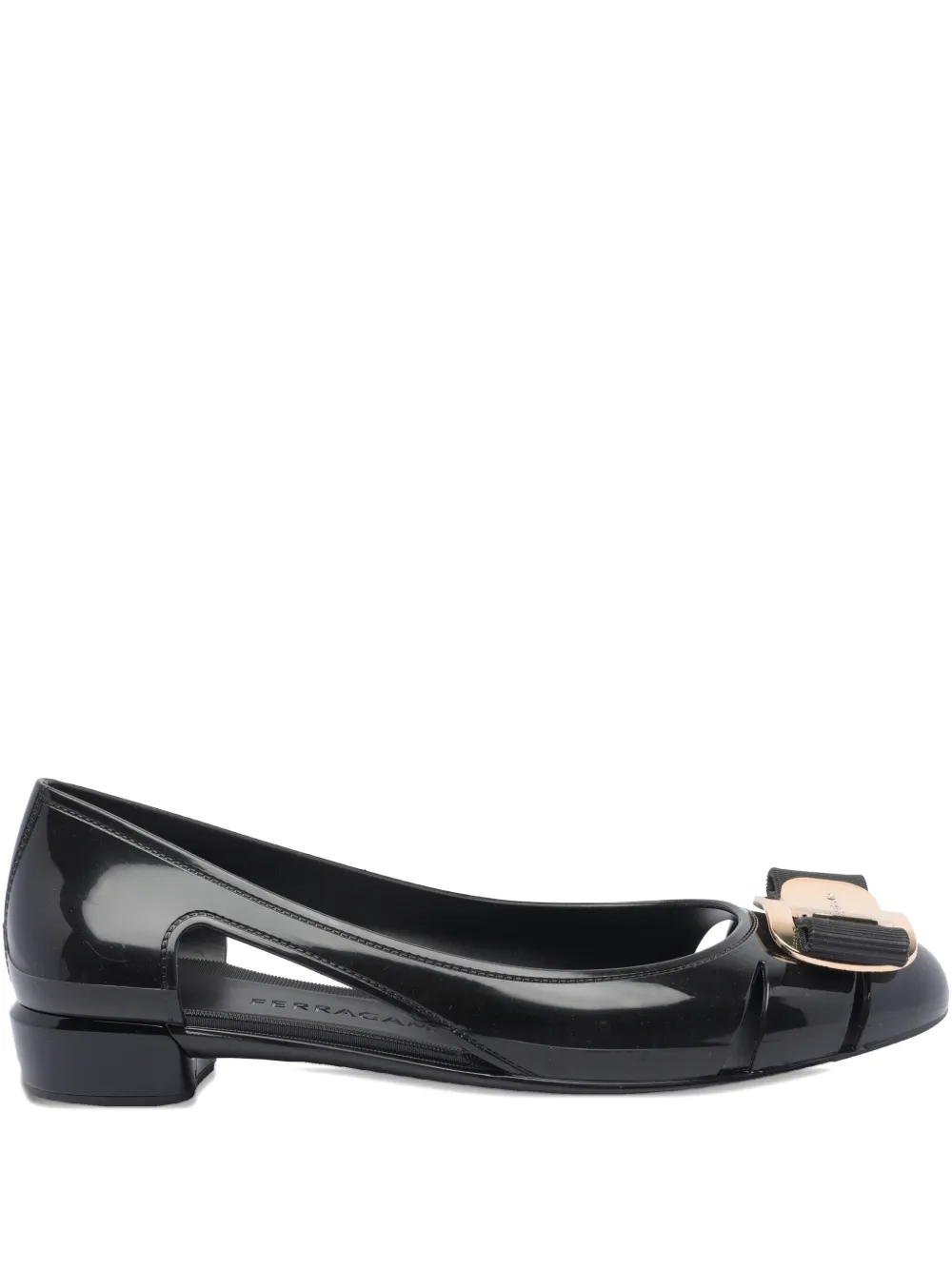 Ferragamo 30mm leather ballet flats Black