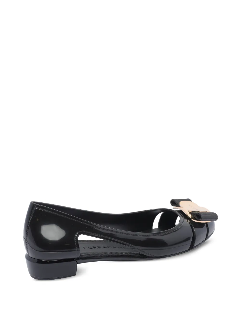 Ferragamo 30 mm leren ballerina's Zwart