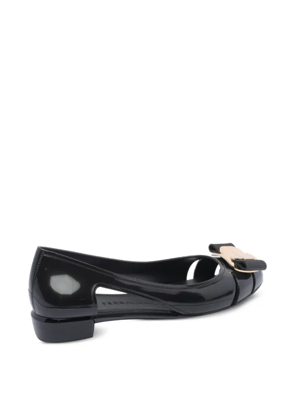 Ferragamo レザーフラットシューズ 30mm | ブラック | FARFETCH JP