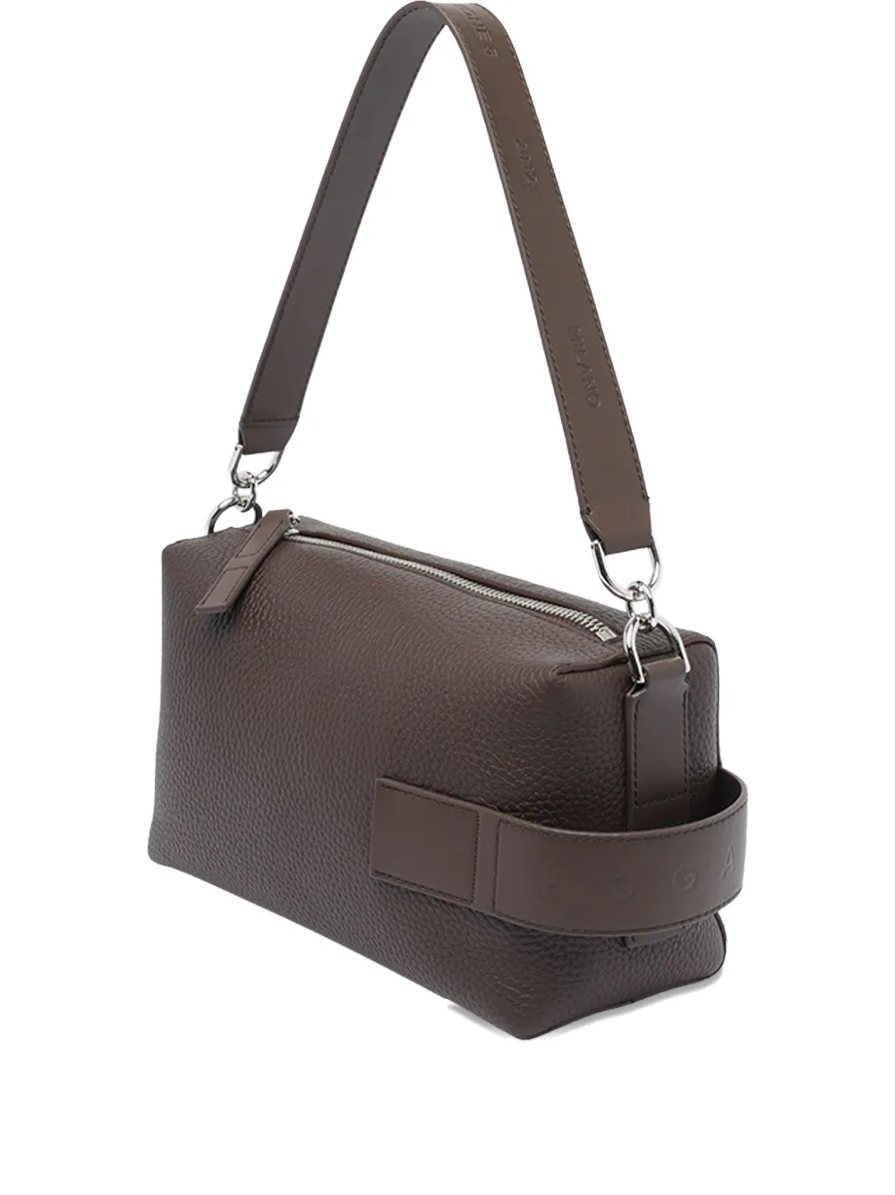 Hogan leather zip-top shoulder bag Bruin