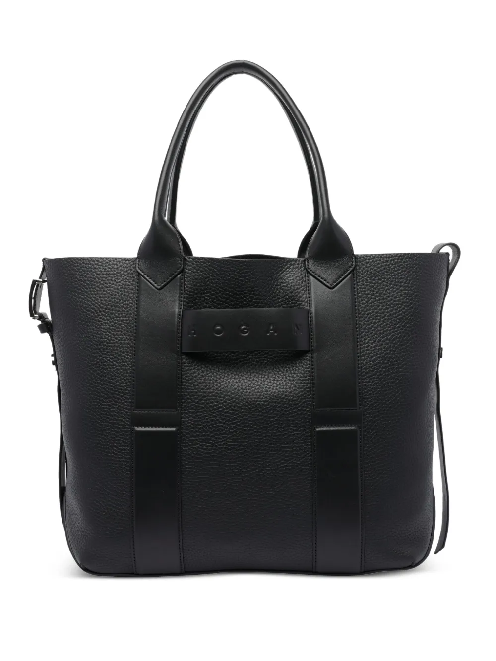 Hogan medium Shopping Script leather tote bag | Black | Image 1