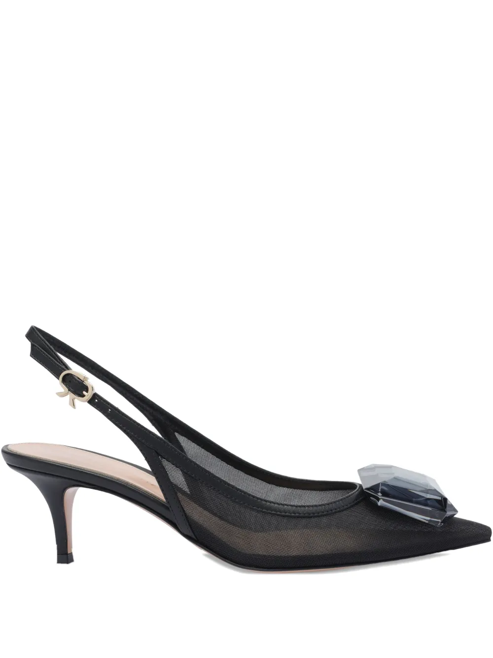 Gianvito Rossi 55mm slingback mesh pumps Black