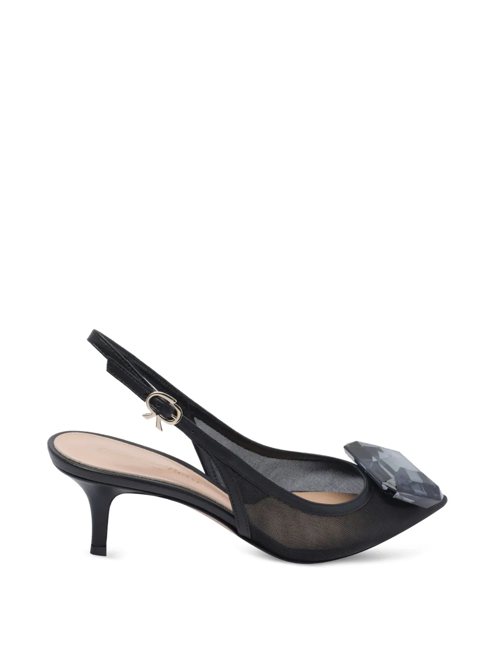 Gianvito Rossi 55 mm mesh slingback pumps Zwart