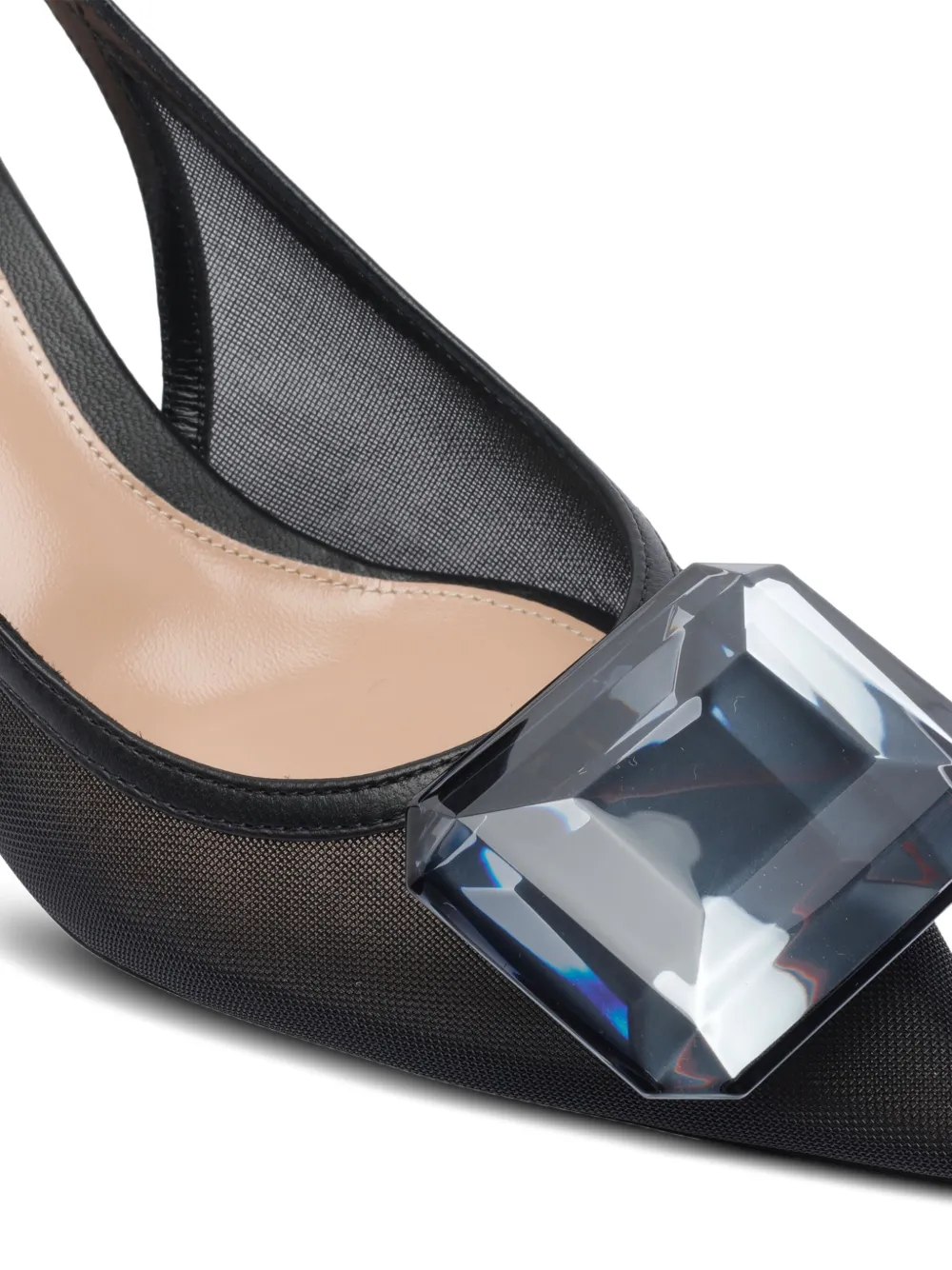 Gianvito Rossi 55 mm mesh slingback pumps Zwart