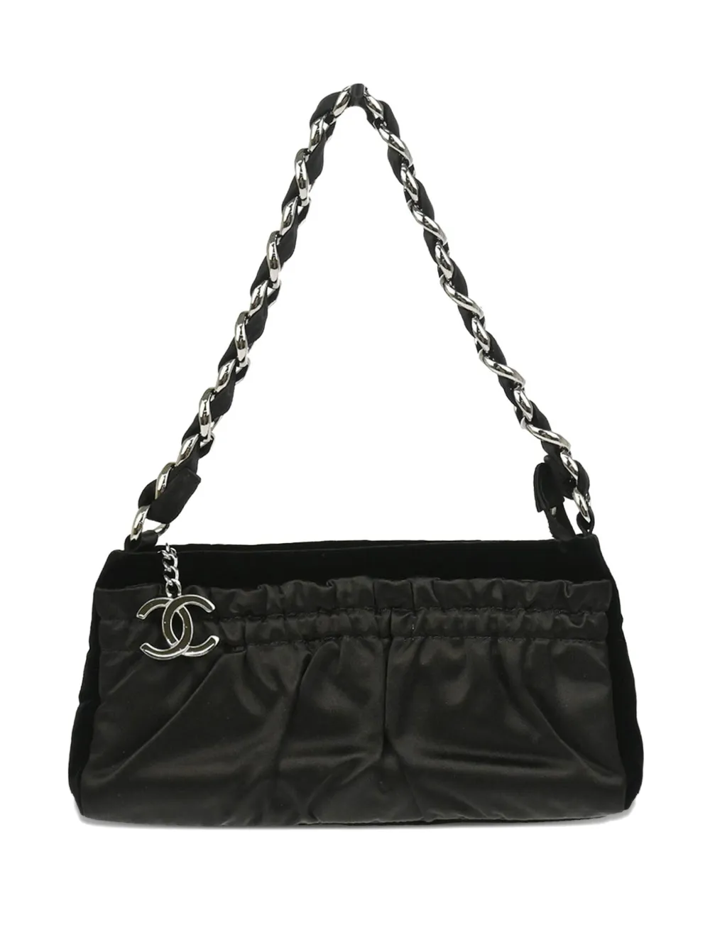 CHANEL Pre-Owned 2005 ロゴチャーム ショルダーバッグ - ブラック CHANEL Pre-Owned 2005 ロゴチャーム ショルダーバッグ - ブラック