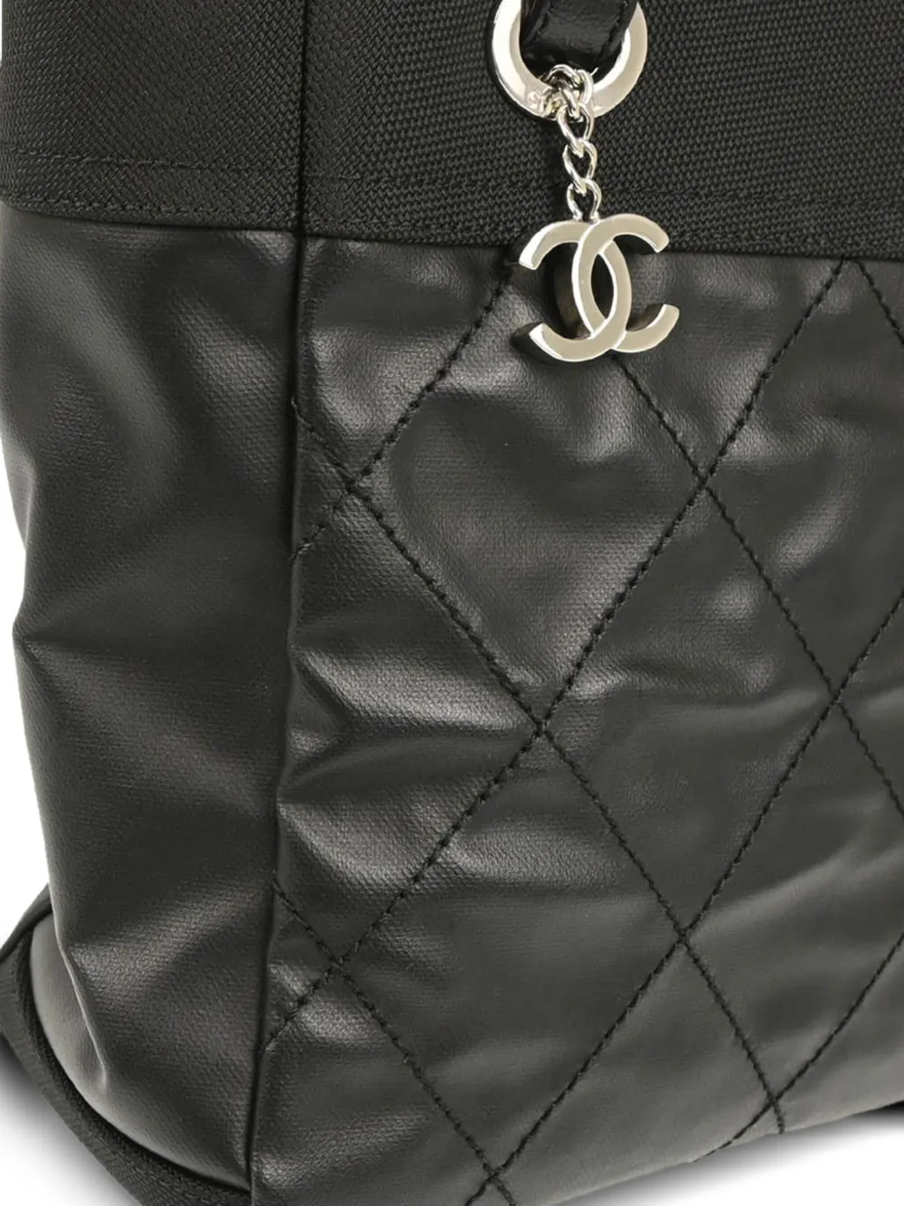 Pre-owned Chanel 2013 Paris-biarritz Pm Diamond-quilting Tote Bag In Black