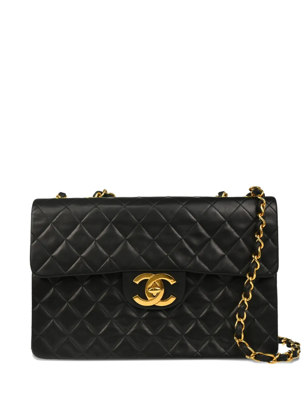 CHANEL Pre-Owned 1992 クラシック フラップ ショルダーバッグ マキシ - ブラック CHANEL Pre-Owned 1992 クラシック フラップ ショルダーバッグ マキシ - ブラック