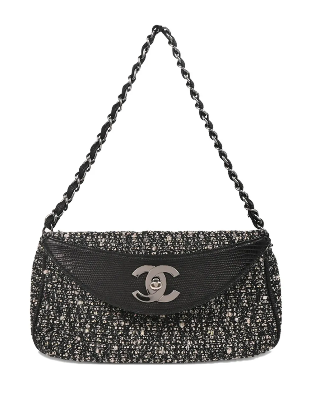 CHANEL Pre-Owned 2006 ツイード ショルダーバッグ - ブラック CHANEL Pre-Owned 2006 ツイード ショルダーバッグ - ブラック