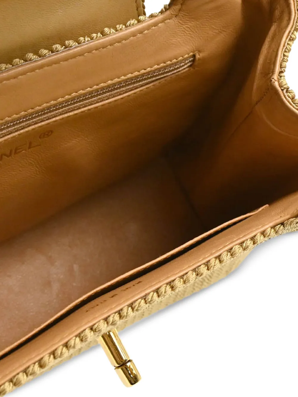 Pre-owned Chanel 1998 Raffia Top-handle Tote Bag In Neutral