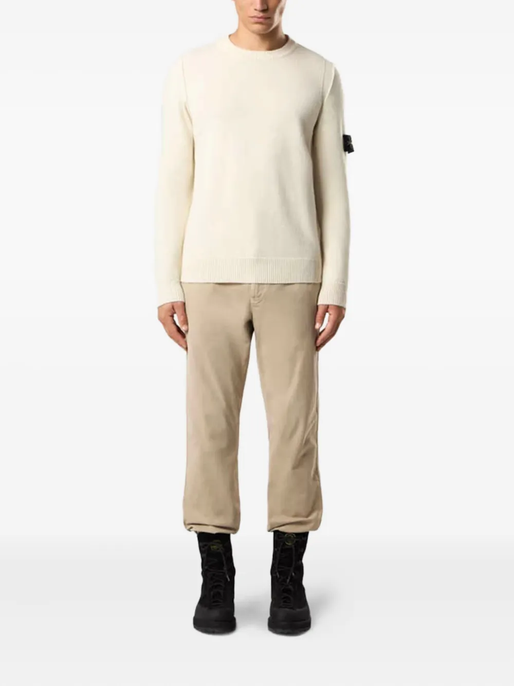 Stone Island Trui met logobadge Beige