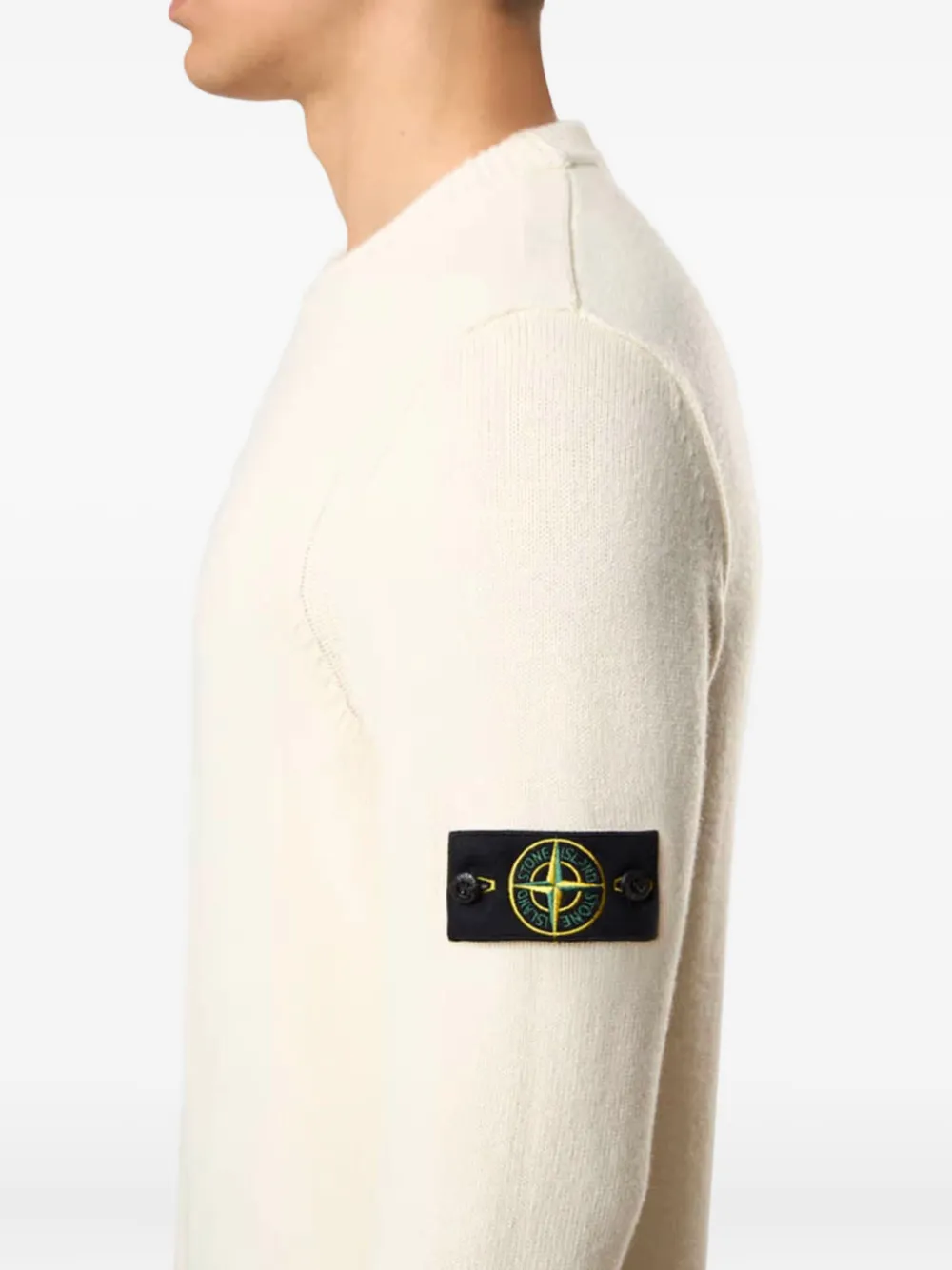 Stone Island Trui met logobadge Beige