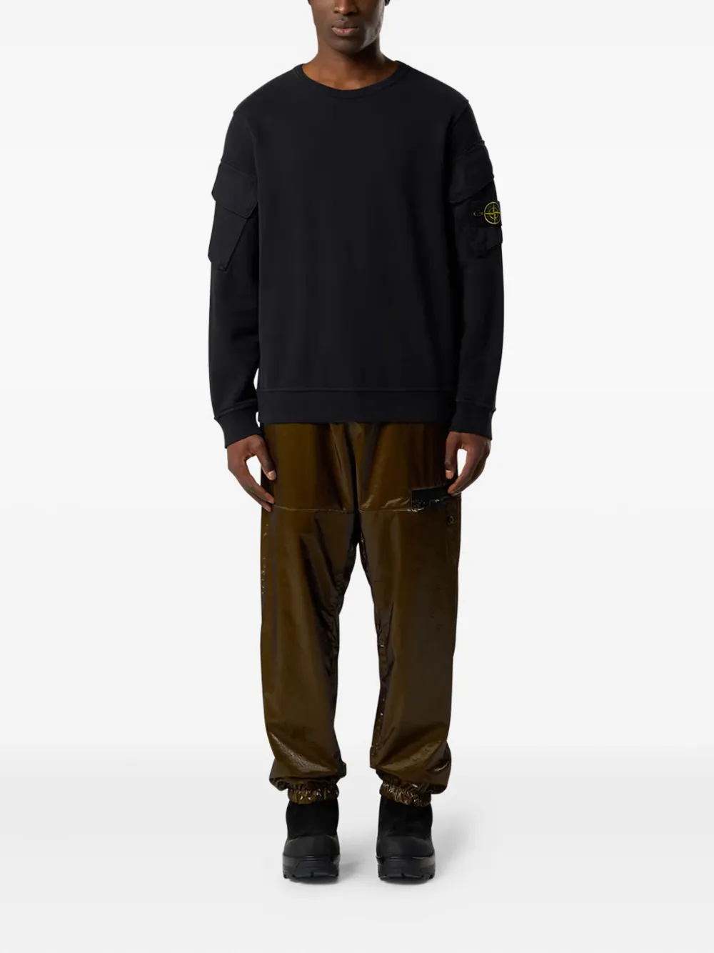 Stone Island Sweater met ronde hals en Compass-logopatch Zwart