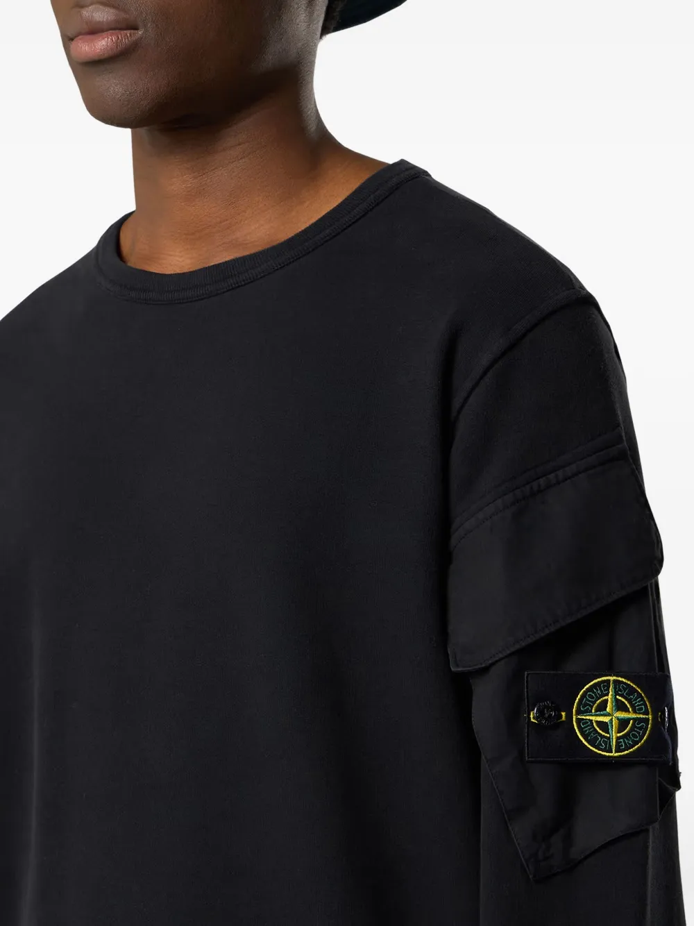 Stone Island Sweater met ronde hals en Compass-logopatch Zwart