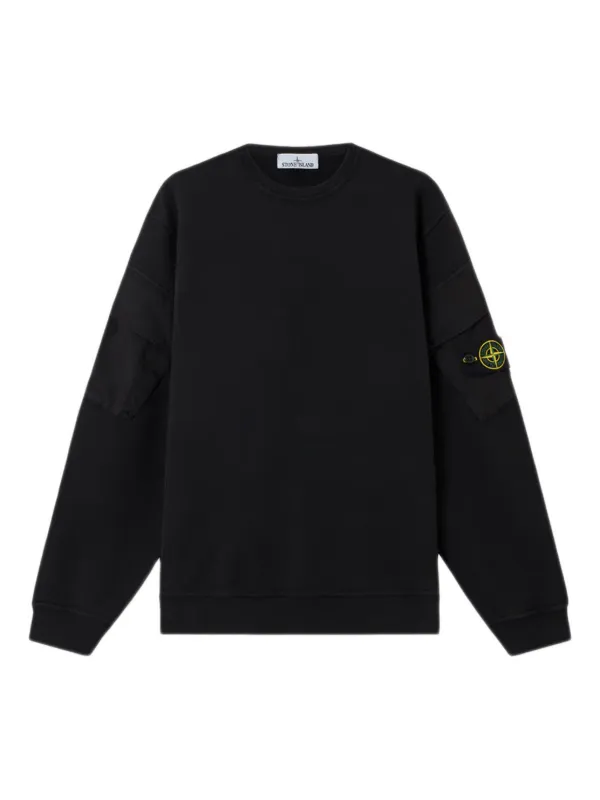 Stone  コンパスパッチ スウェットシャツ Stone Island コンパスモチーフ スウェットシャツ | ブラック