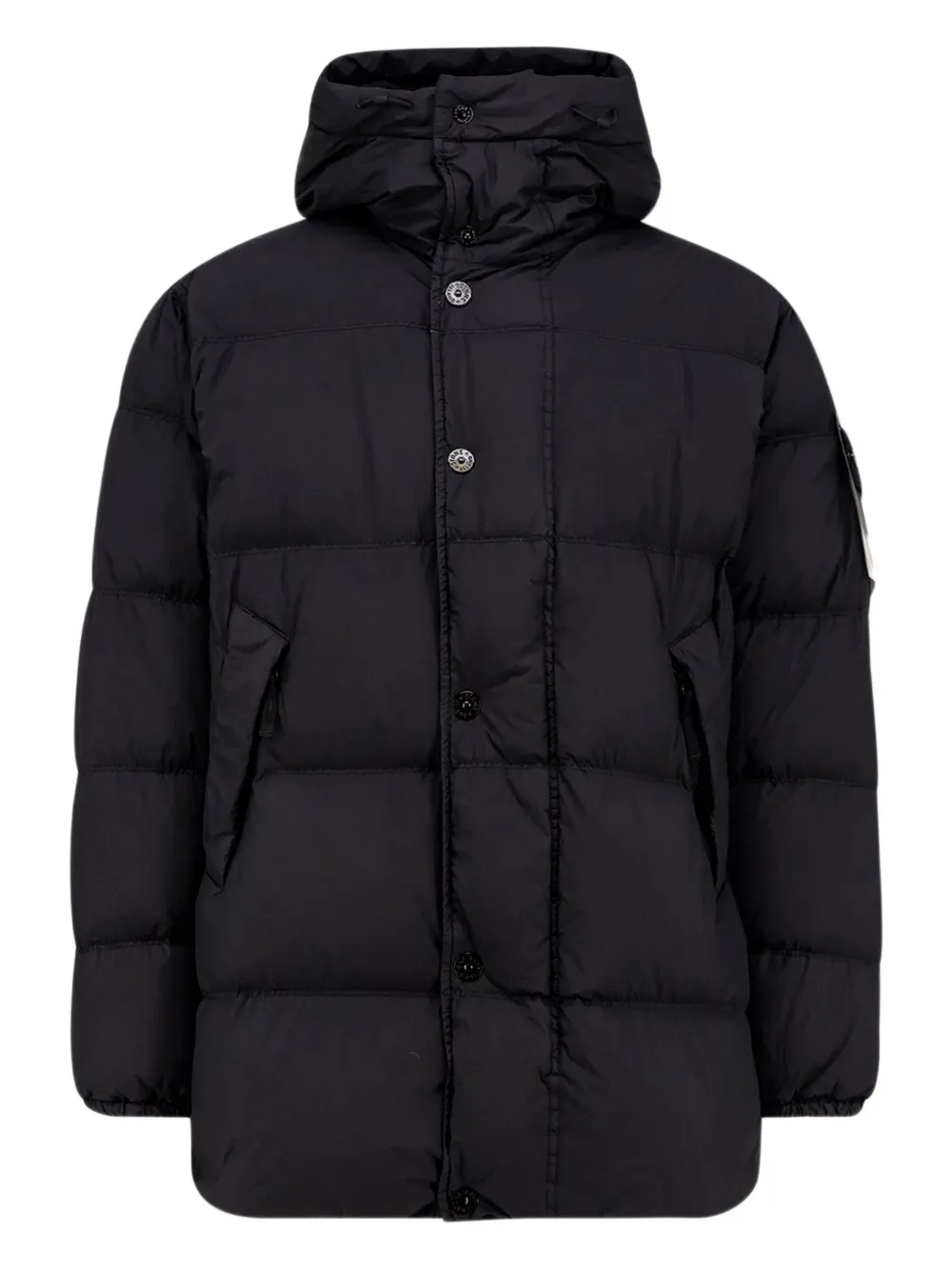 Stone Island padded-hood jacket Zwart