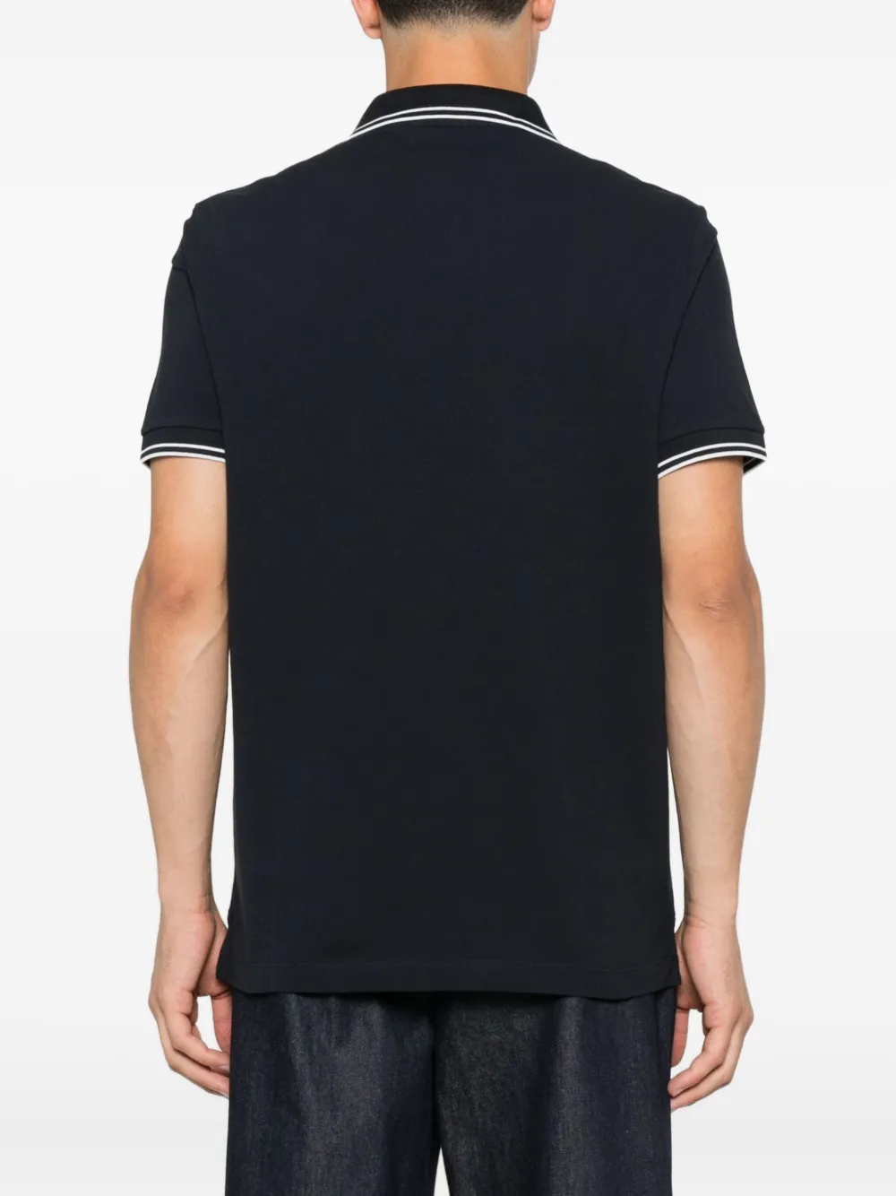 Stone Island Poloshirt met geribbelde kraag en logopatch Blauw