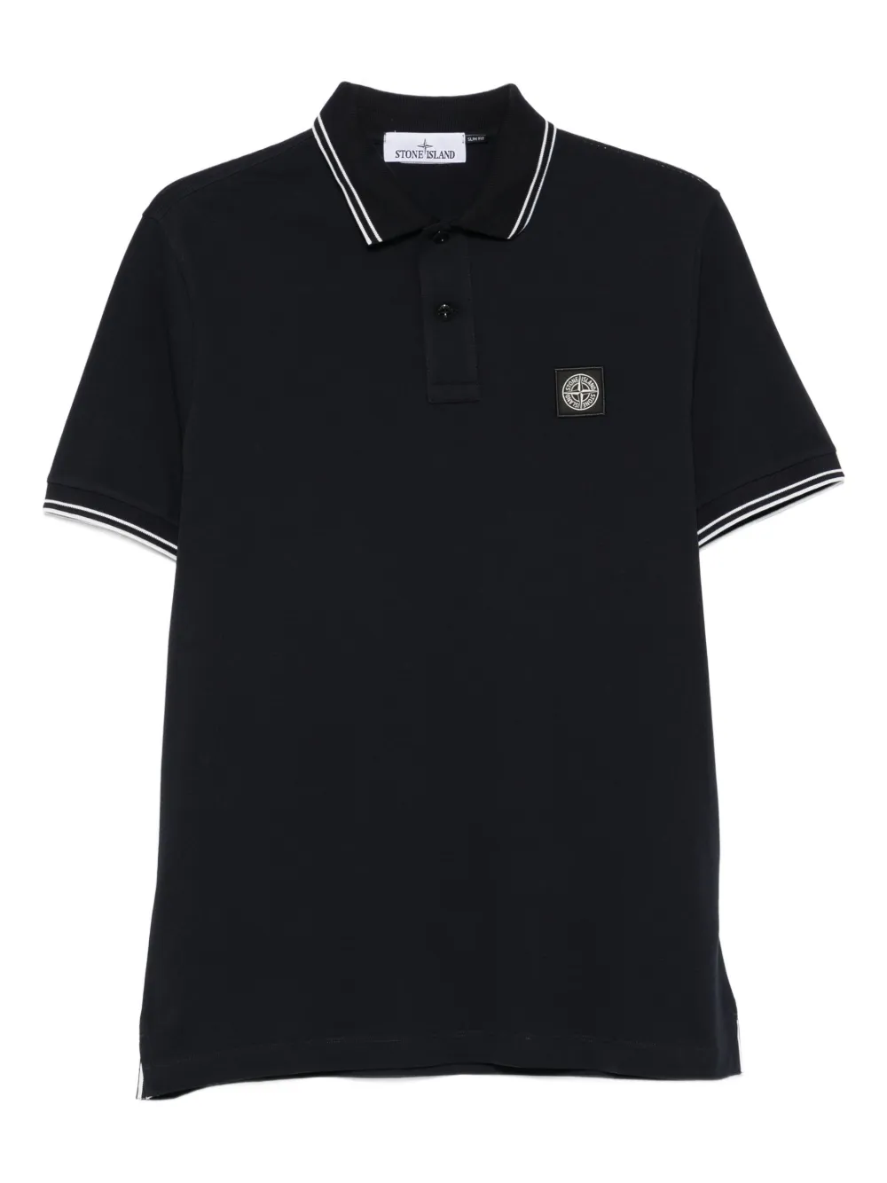 Stone Island Poloshirt met geribbelde kraag en logopatch Blauw