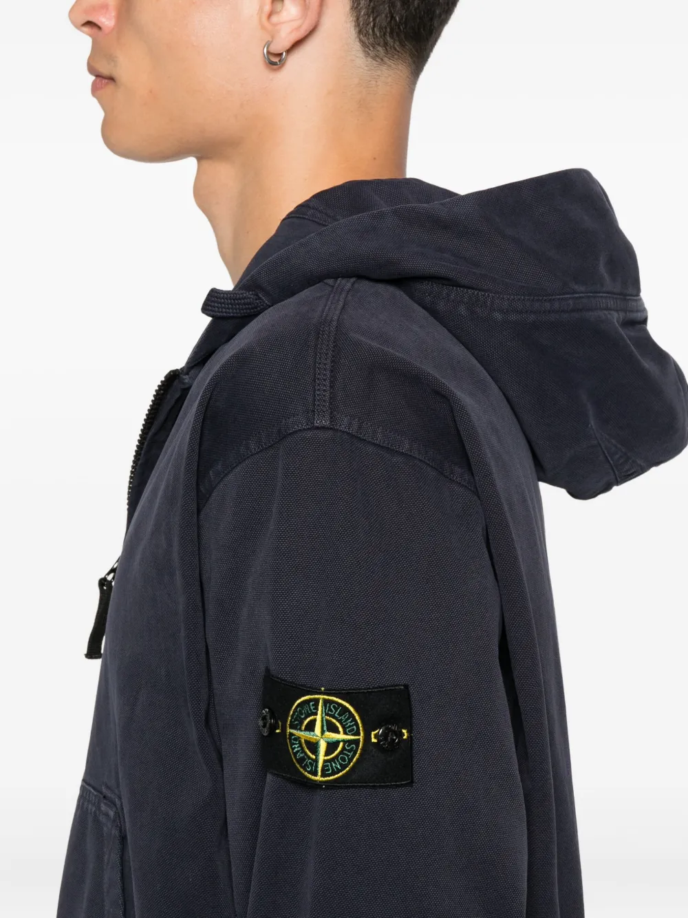 Stone Island Hoodie met rits Blauw