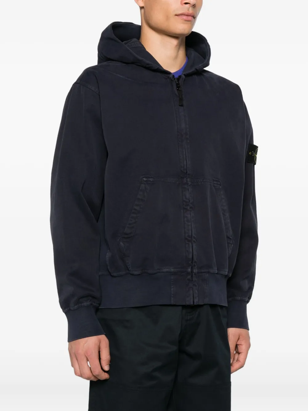 Stone Island Hoodie met rits Blauw