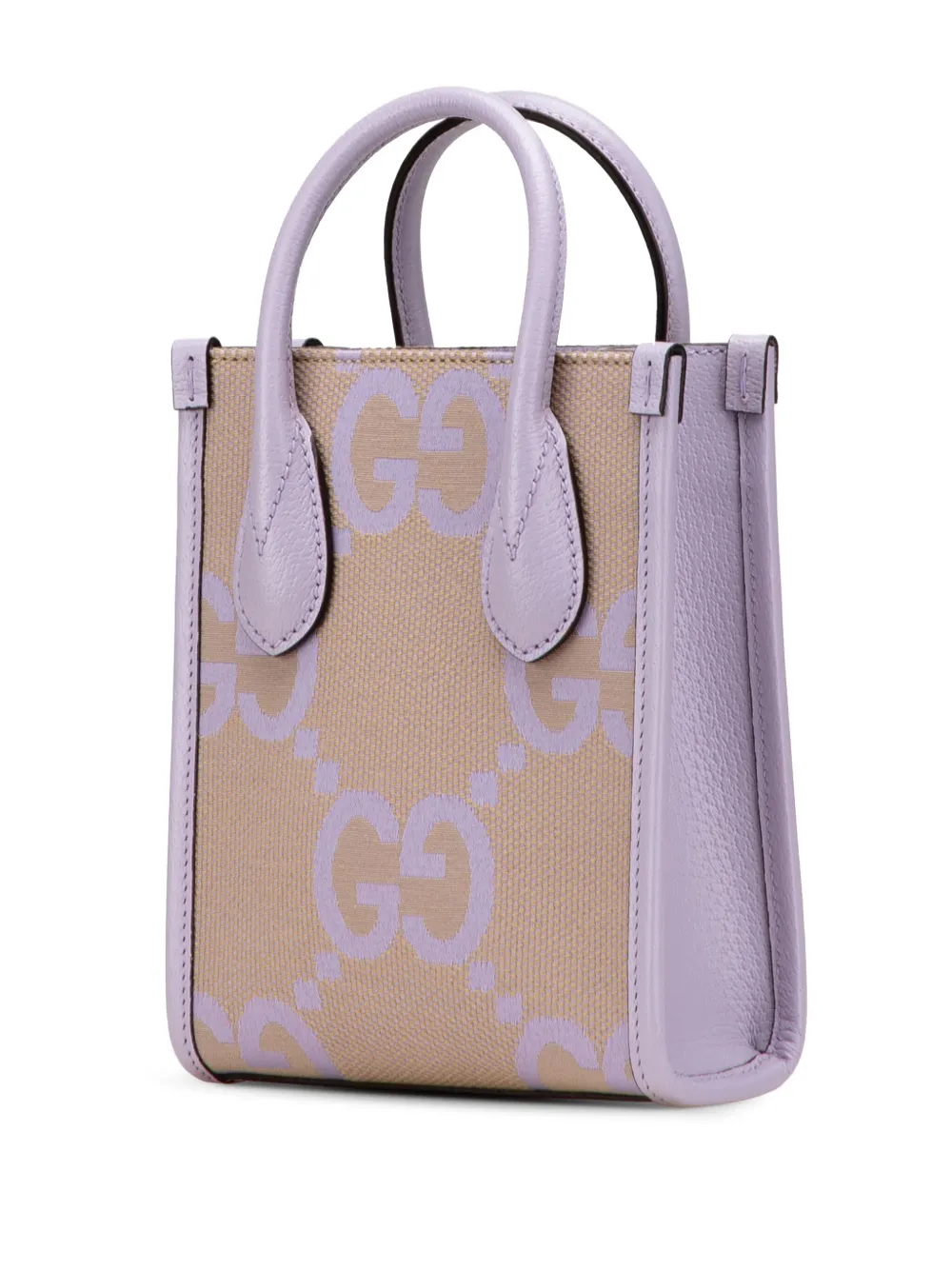 Pre-owned Gucci 2016-2025 Mini Jumbo Gg Canvas Interlocking G Satchel In Brown