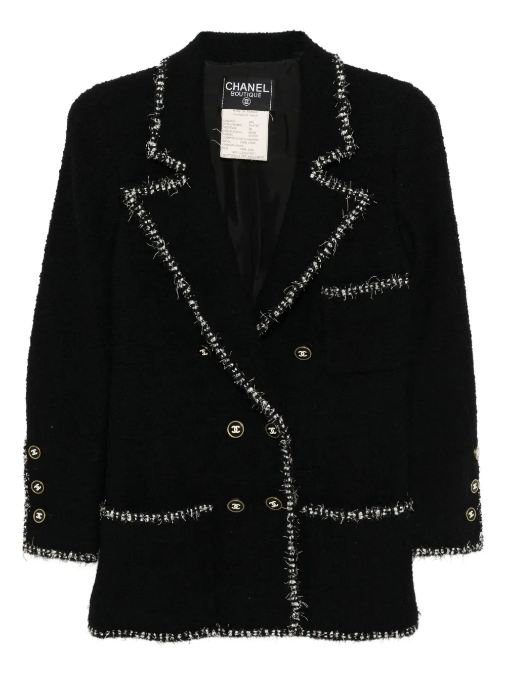 CHANEL Pre-Owned 1994 ダブルジャケット - ブラック CHANEL Pre-Owned 1994 ダブルジャケット - ブラック