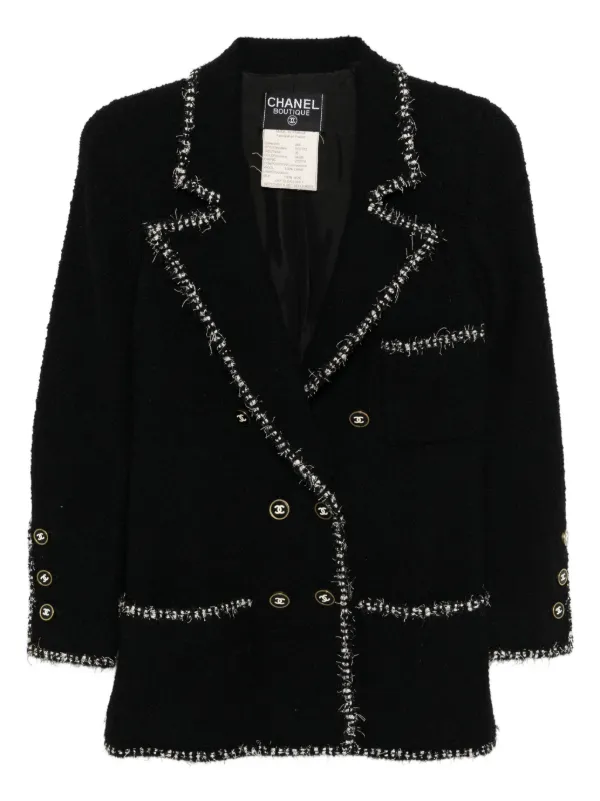 CHANEL Pre-Owned 1994 Double Breasted Jacket Black FARFETCH IN